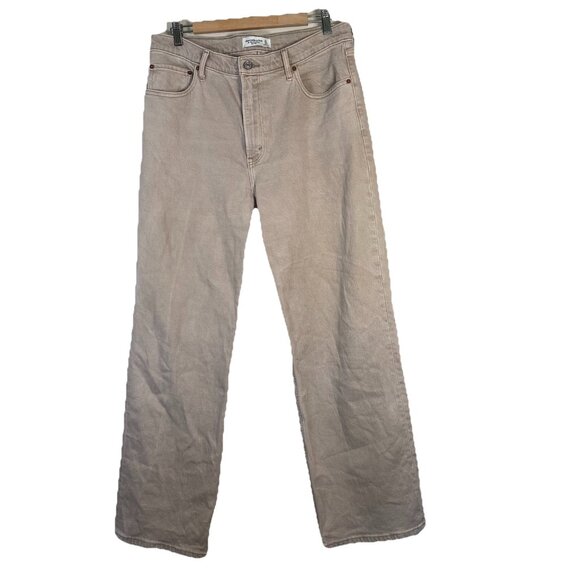 Abercrombie & Fitch Jeans Women's 31 Beige 90s Relaxed High Rise Tan Beige Denim - Picture 1 of 8